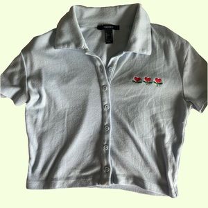 blue cherry crop top 🍒